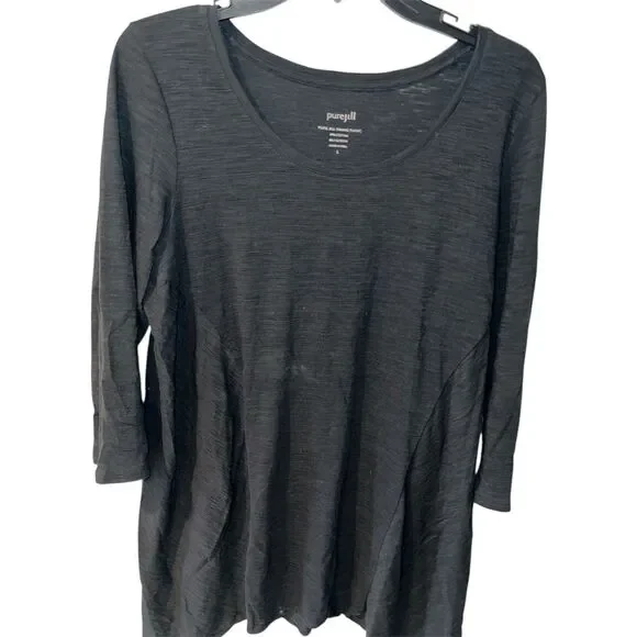 J Jill Pure Jill Swing Tunic Top Womens Sz S stretch minimalist lagenlook casual - Picture 2 of 9